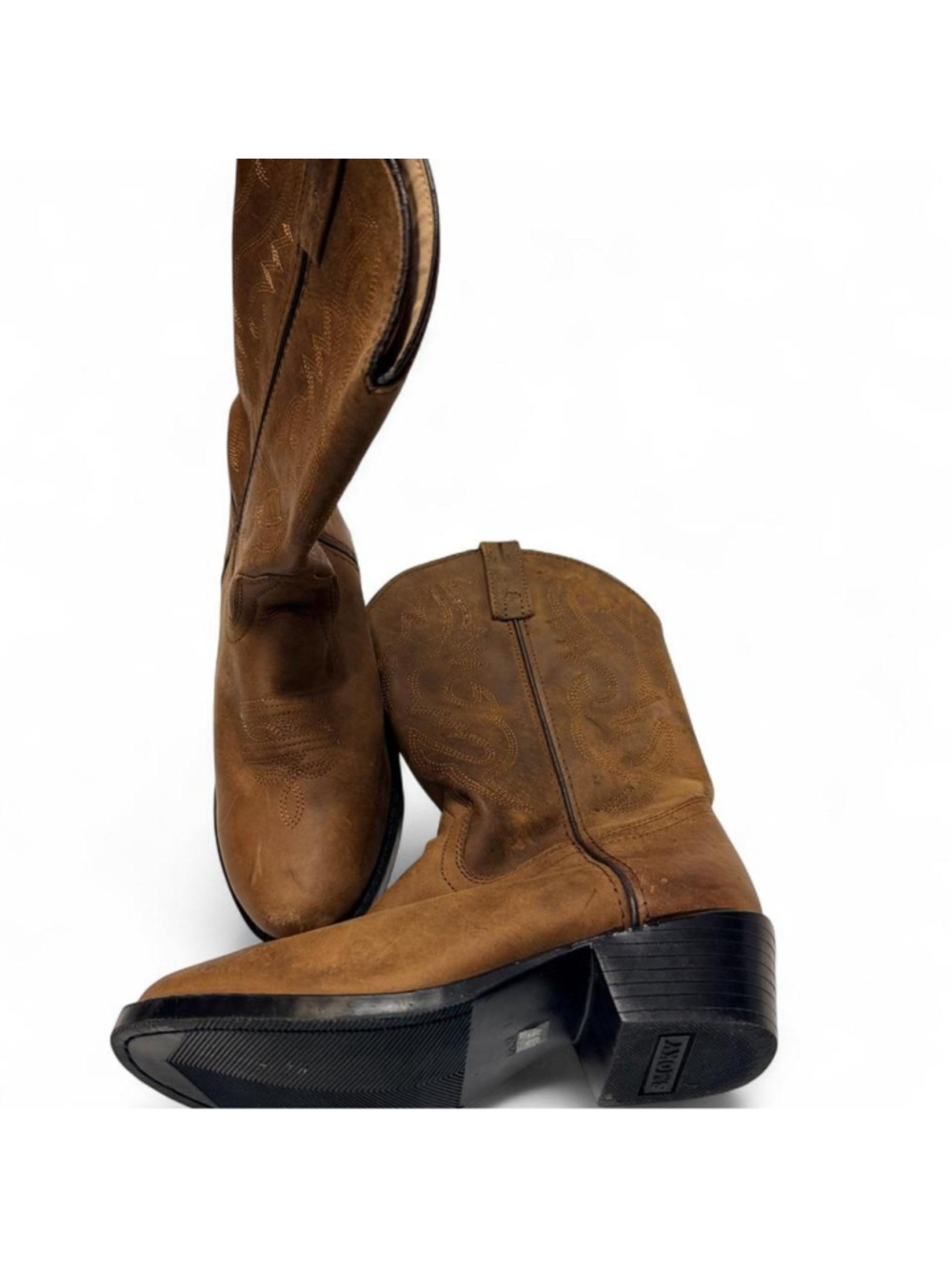 Smoky Mountain brown leather cowboy boots with stitched embroidery #western #cow